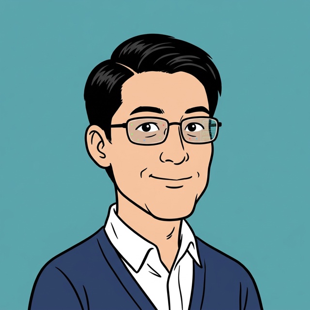 Kenji Okada, Backend & Platform, drawn as a comic portrait