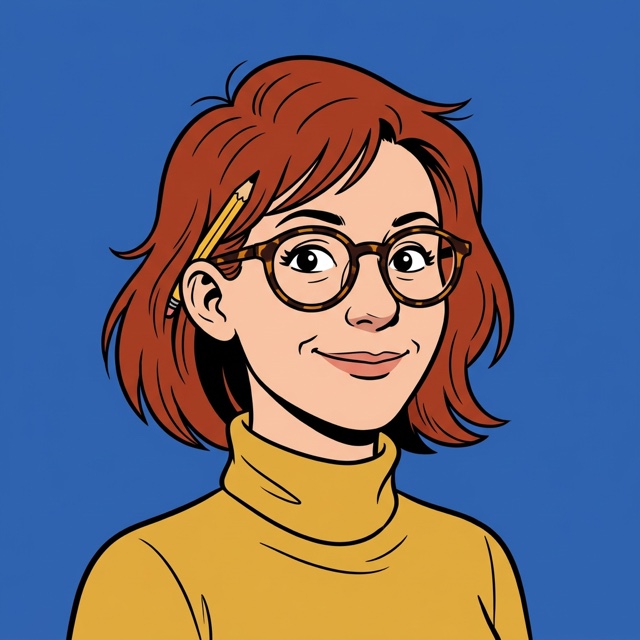 Lena Hartwig, Founder & Creative Director, drawn as a comic portrait